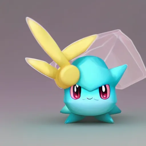 Image similar to a sweet adorable pokemon. by ob. very cute. friendly. beautiful. digital render.