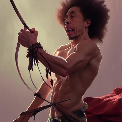 Prompt: Malcolm Gladwell self-flagellating while working from home, highly detailed, digital painting, artstation, concept art, smooth, sharp focus, illustration, art by artgerm and greg rutkowski and alphonse mucha and loish and WLOP