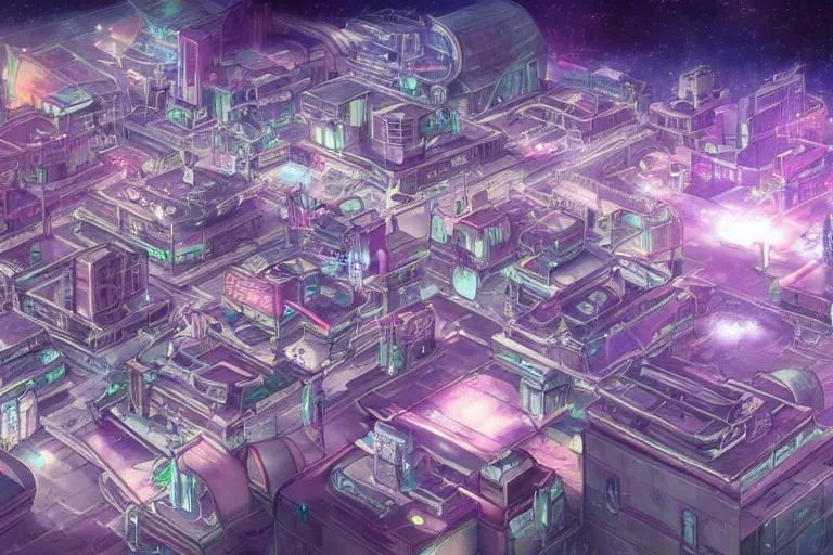 Image similar to a beautiful drawing of a future funk space city, highly realistic, unreal engine, detailed city