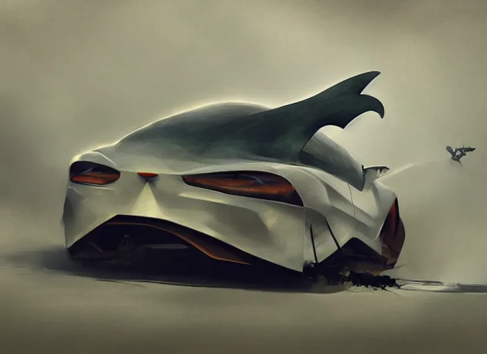 Image similar to a beautiful concept design of a car that looks like a shark. car design by cory loftis, fenghua zhong, ryohei hase, ismail inceoglu and ruan jia, henrik fisker and bruce kaiser and scott robertson and dmitry mazurkevich and doruk erdem and jon sibal, volumetric light.