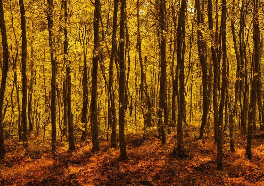 Image similar to a golden bright forest, detailed photography, dennis velleneuve, vivid colors, ultra realistic, 8 k, photography