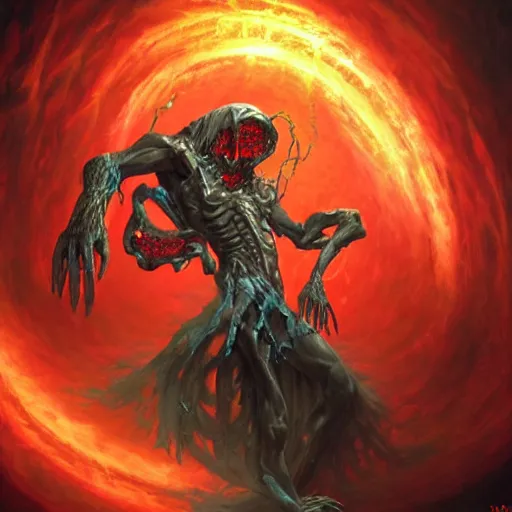 Image similar to a necromancer pulsing with necrotic energy, art by tomek setowski,