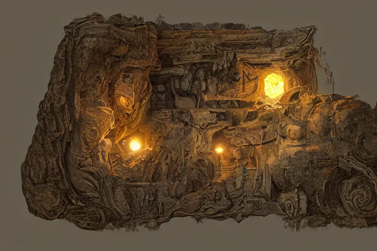 Image similar to magical artifact, small, intricate, artstation, dramatic lighting