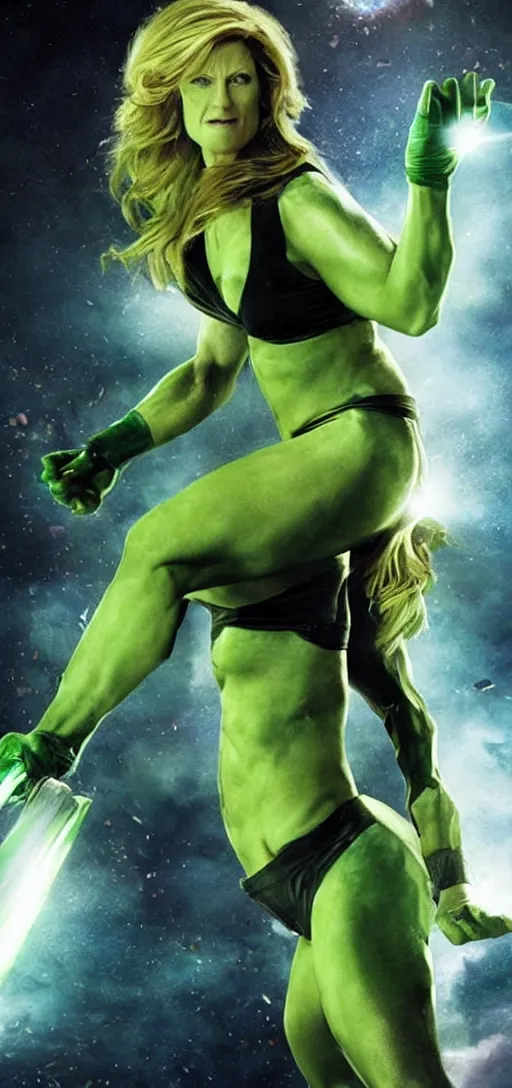 Prompt: Anna Gunn as She-Hulk in the new Marvel film, movie poster, real, 8k,