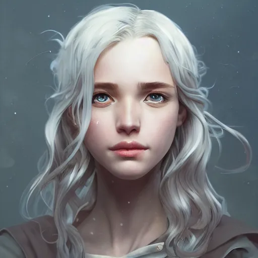 Image similar to winds of winter, au naturel, grey eyes, hyper detailed, digital art, trending in artstation, cinematic lighting, studio quality, smooth render, unreal engine 5 rendered, octane rendered, concept art, smooth, sharp focus, illustration, art by artgerm and greg rutkowski and alphonse mucha and ian sprigger and wlop and krenz cushart