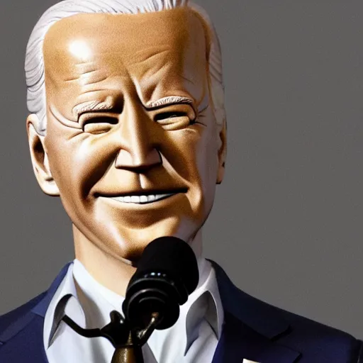 Prompt: Joe Biden moche sculpture