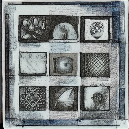 Image similar to intaglio unintelligible mixture 5 x 5 grid