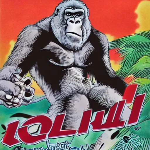 Prompt: gorilla, by Hirohiko Araki, full color manga