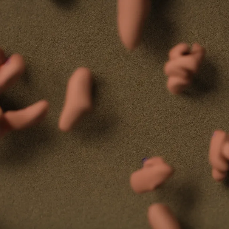 Image similar to a cinematic film still of a claymation stop motion film starring joe rogan, shallow depth of field, 8 0 mm, f 1. 8