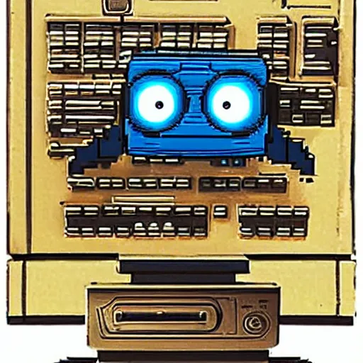 Prompt: wall - e as a commodore 6 4