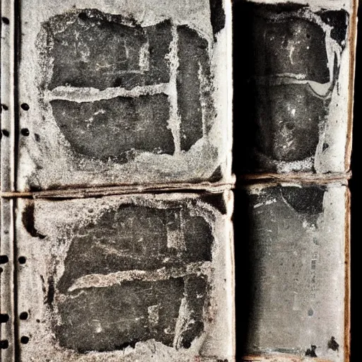 Image similar to an old case file from the archives, with suspect photograph and multiple fingerprints imprints. old, smudged, dusty, scratched, weathered, gritty, 2 k