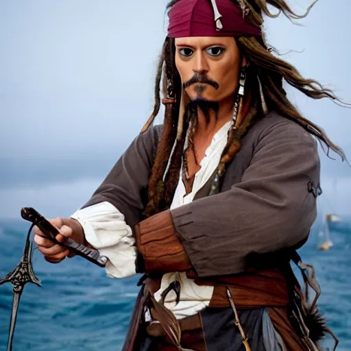 Image similar to christian bayle as jack sparrow