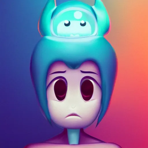 Image similar to funny cute little monster by artgerm and beeple, soft lighting, solid background,