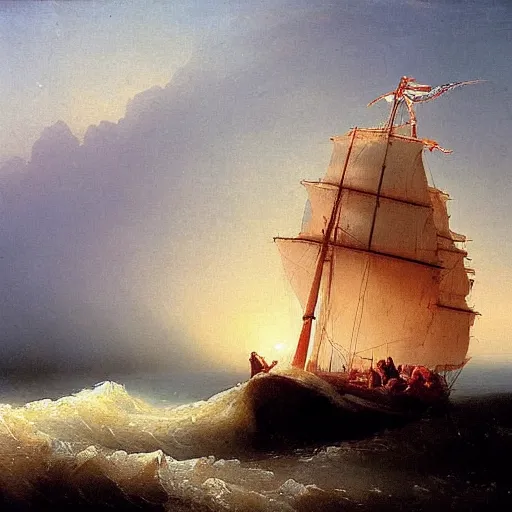 Prompt: painting by ivan aivazovsky