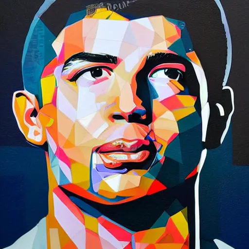 Image similar to portrait of ronaldo luis nazario de lima by sandra chevrier