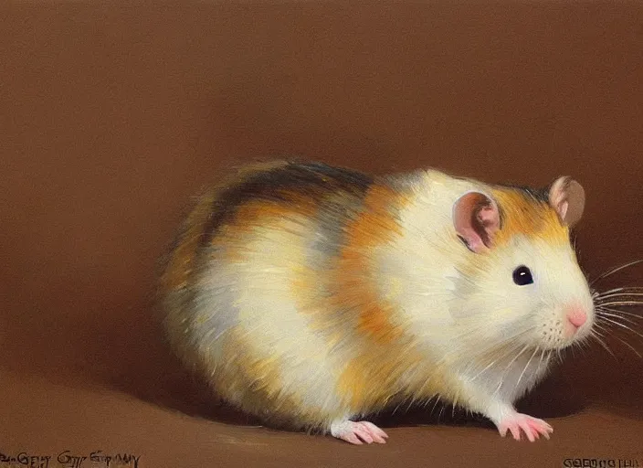 Image similar to a highly detailed beautiful portrait of an communist hamster, by gregory manchess, james gurney, james jean