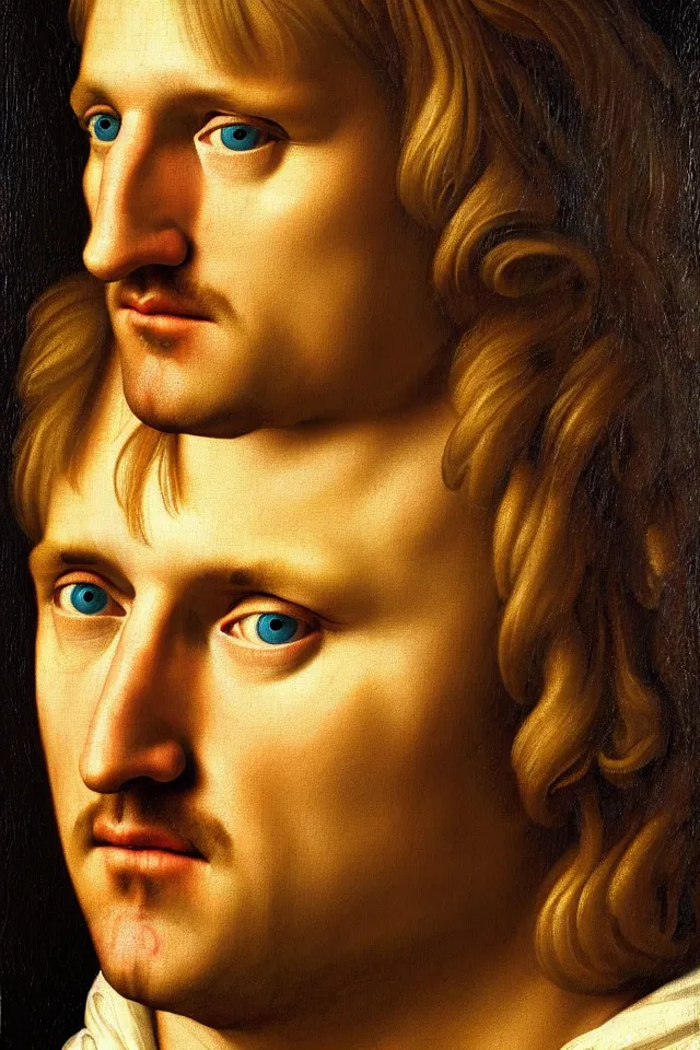 Prompt: bizarre renaissance portrait of owen wilson in a sea of thousands of highly detailed potatos, dramatic cinematic lighting, 8 k, beautiful intricate painting