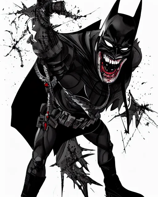 Image similar to the batman who laughs, comic strip style, dynamic lighting, fantasy concept art, trending on art station, stunning visuals, creative, cinematic, portrait, ultra detailed