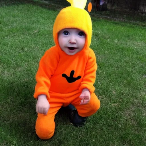 Image similar to cute baby chick dressed as an inmate