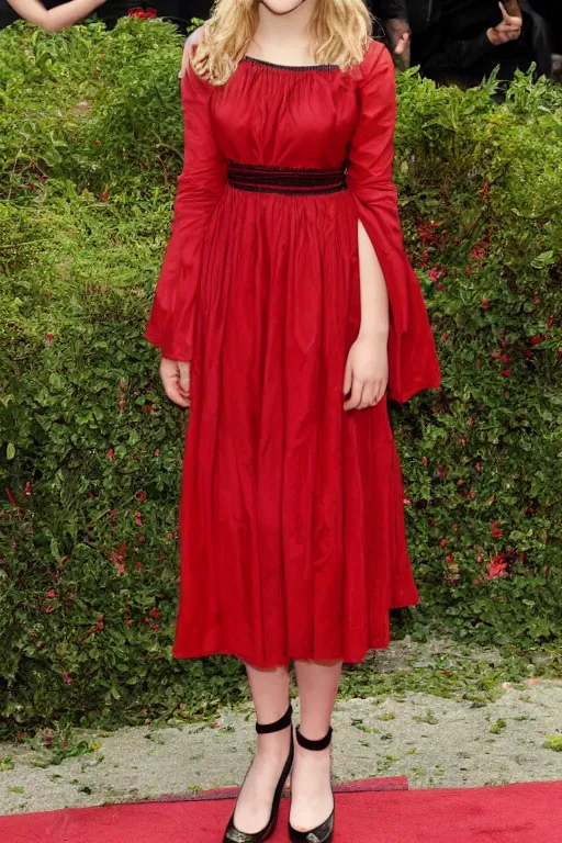 Prompt: annasophia robb wearing red houpelande, bouguereau