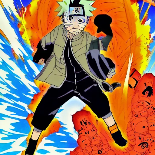 Prompt: Naruto illustrated by Frank Miller