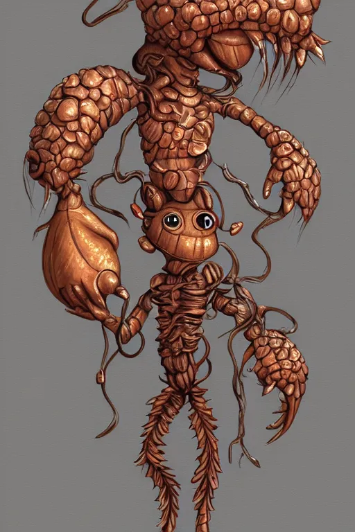 Image similar to a humanoid figure acorn monster, highly detailed, digital art, sharp focus, trending on art station, anime art style