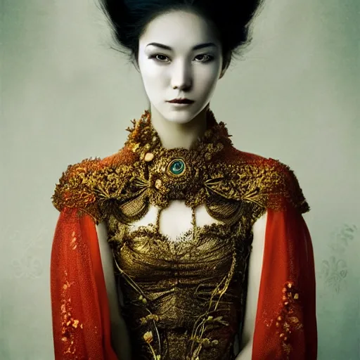 Image similar to A beautiful artistic portrait by Zhang Jingna