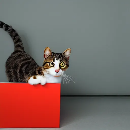 Image similar to cat flying in the box