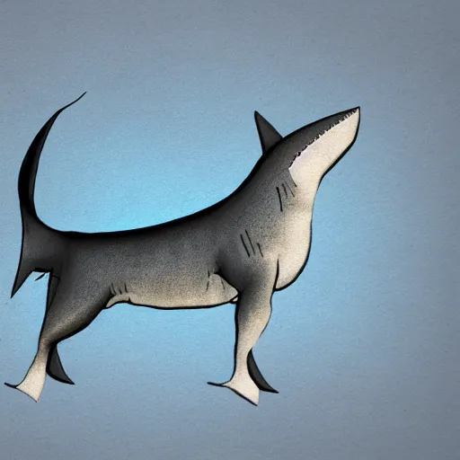 Image similar to professional high quality illustration of a shark horse chimera