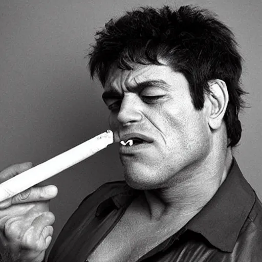 Image similar to Hulk smoking big joint,