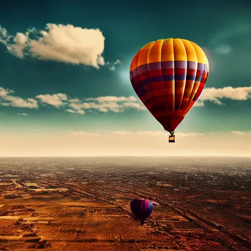 Prompt: hot air balloon in sky, inspiring, epic, cinematic,highly-detailed