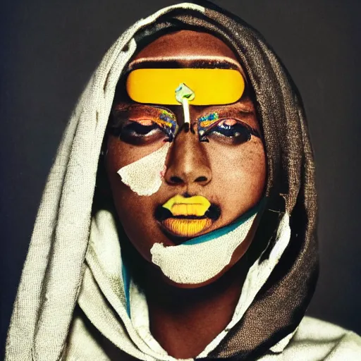 Image similar to An Ethiopian cyborg, portrait, by Davide Sorrenti, David Bailey, Hiro