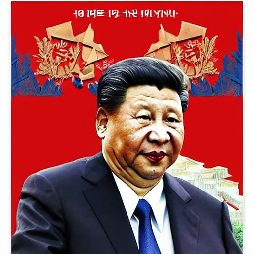 Image similar to xi jinping on a dprk communist poster