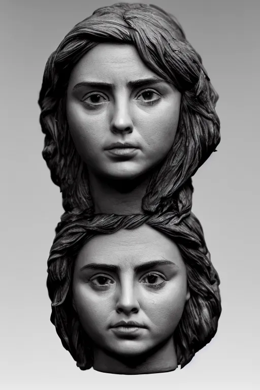 Image similar to ultra realistic clay head of ana de armas on black background, highly detailed, real, canon 5 d