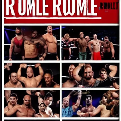 Image similar to wwe royal rumble in the backrooms