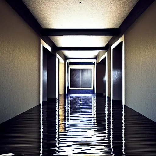 Image similar to flooded hallway,