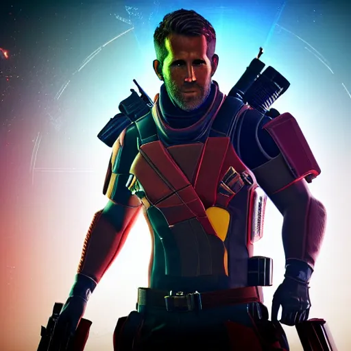 Prompt: ryan reynolds in destiny 2, highly detailed, extremely high quality, hd, 4 k, 8 k, canon 3 0 0 mm, professional photographer, 4 0 mp, lifelike, top - rated, award winning, realistic, detailed lighting, detailed shadows, sharp, no blur, edited, corrected, trending