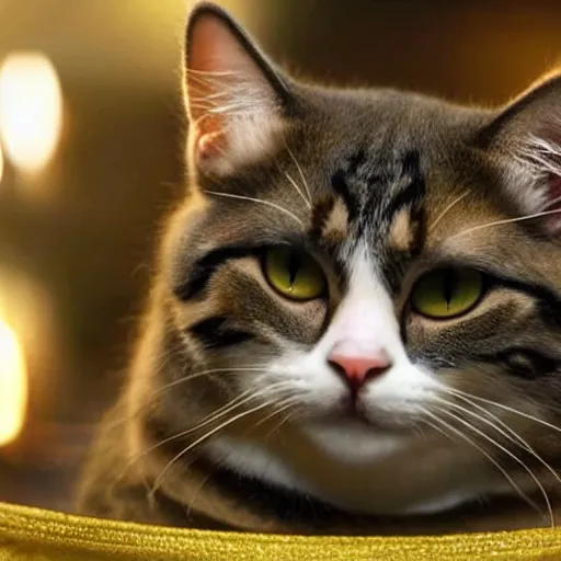 Prompt: beautiful cat with a mullet hairdo, 8 k, movie still