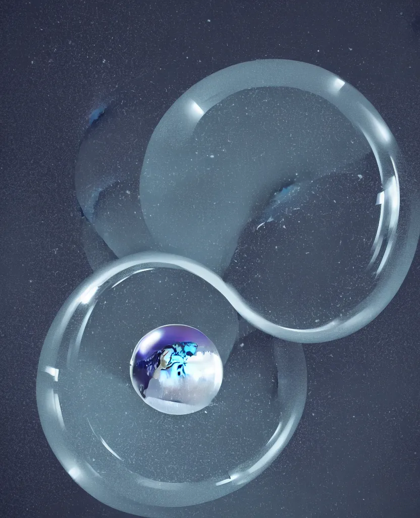Prompt: a universe inside a bubble, concept art, dramatic, minimalistic, grainy