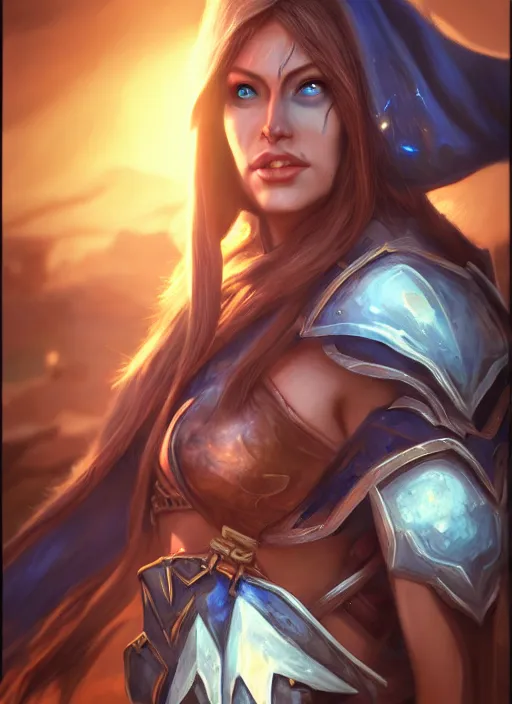 Image similar to hyperrealist portrait of sylvanas windrunner on a blue planet. by bayard wu, fantasy art, photo realistic, dynamic lighting, trending on artstation, poster, volumetric lighting, very detailed faces, 4 k, award winning