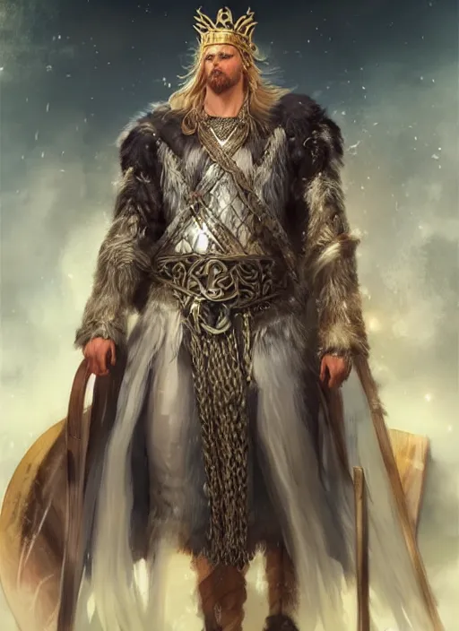 Image similar to king of gods odin, cg original, by wlop