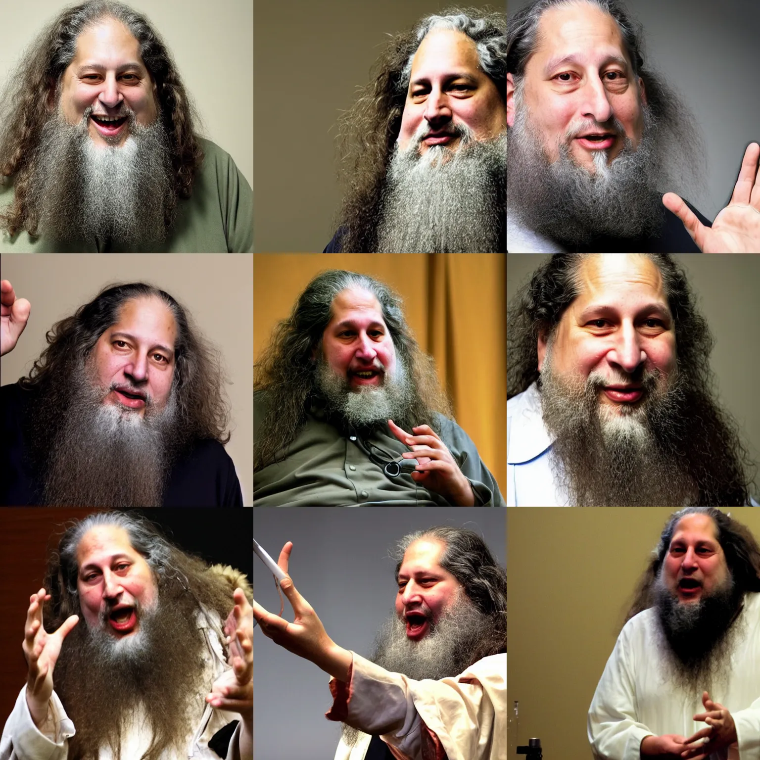 Prompt: <photo quality=hd+>Richard Stallman casting a spell</photo>
