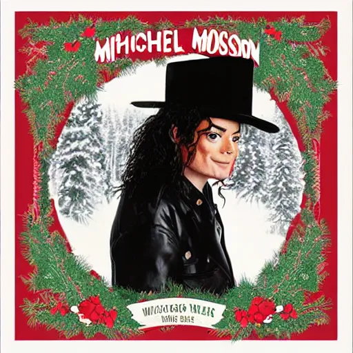 Image similar to album cover for michael jackson and willie nelson's christmas album