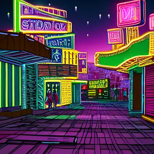 Image similar to ashanti city of the future, street scene, ashanti neon lights, high definition, detailed, futuristic, night scene, realistic