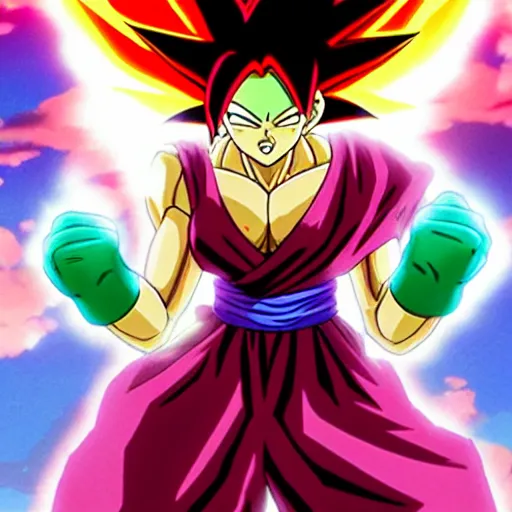 Image similar to kefla turning to super Saiyan,