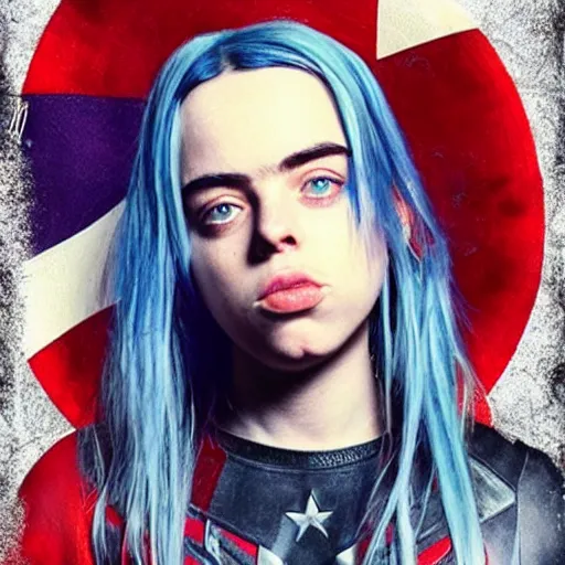 Prompt: Billie Eilish as Captain America