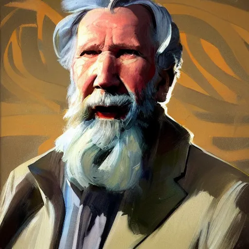 Image similar to greg manchess portrait painting of jim henson, medium shot, asymmetrical, profile picture, organic painting, sunny day, matte painting, bold shapes, hard edges, street art, trending on artstation, by huang guangjian and gil elvgren and sachin teng