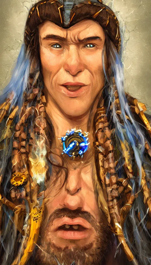 Image similar to portrait of a digital shaman, from hearthstone