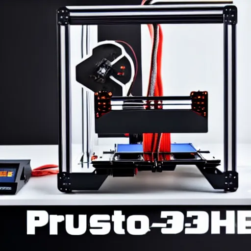 Image similar to prusa 3 d printer high end photoshoot