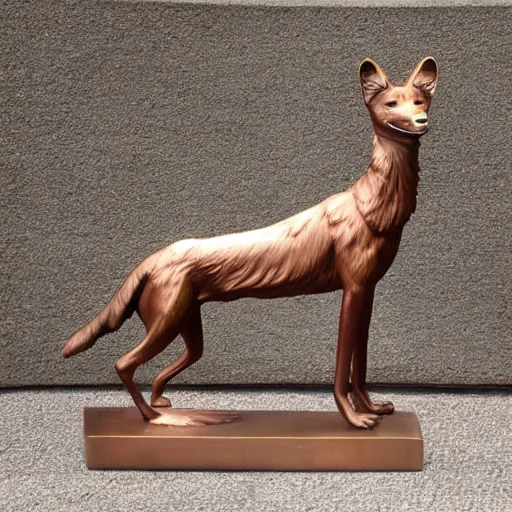 Image similar to bronze statue of red maned wolf